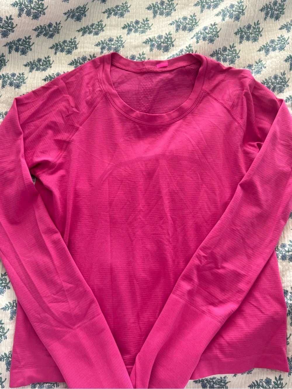 lululemon athletica long sleeve tee in bright pink